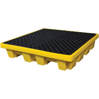 4-Drum Nestable Ultra-Spill Pallet<sup>®</sup>, 66 US gal. Spill Capacity, 51" x 51" x 10" SHF620 | Caster Town