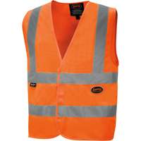 High-Visibility Tricot Safety Vest, High Visibility Orange, Small, Polyester, CSA Z96 Class 2 - Level 2 SHI011 | Caster Town