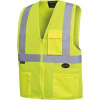 Safety Vest with 2" Tape, High Visibility Lime-Yellow, 4X-Large, Polyester, CSA Z96 Class 2 - Level 2 SHI027 | Caster Town