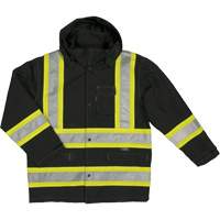 Ripstop Safety Rain Jacket, Polyester, X-Small, Black SHI941 | Caster Town