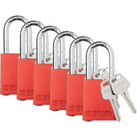 Lockout Padlock, Safety Padlock, Keyed Different, Aluminum, 1-1/2" Width SHJ185 | Caster Town