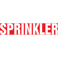 "Sprinkler" Pipe Marker, Self-Adhesive, 1" H x 8" W, White on Red SAV529 | Caster Town