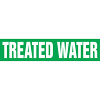 "Tower Water Return" Pipe Markers, Self-Adhesive, 4" H x 24" W, White on Green SI542 | Caster Town