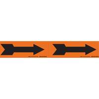 Arrow Pipe Markers, Self-Adhesive, 2-1/4" H x 7" W, Black on Orange SI723 | Caster Town