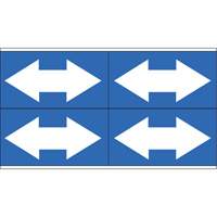 Dual Direction Arrow Pipe Markers, Self-Adhesive, 1-1/8" H x 7" W, White on Blue SI738 | Caster Town