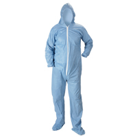Pyrolon<sup>®</sup> Plus 2 FR Hooded Coveralls With Boots, Small, Blue, FR Treated Fabric SN353 | Caster Town