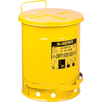 Oily Waste Cans, FM Approved/UL Listed, 10 US gal., Yellow SR363 | Caster Town