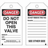 Self-Laminating Safety Tags, Polyester, 3" W x 5-3/4" H, English SX348 | Caster Town