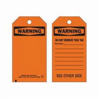 Self-Laminating Safety Tags, Polyester, 3" W x 5-3/4" H, English SX349 | Caster Town