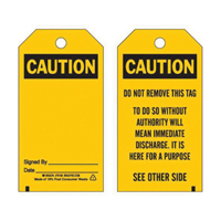Accident Prevention Tags, Polyester, 3" W x 5-3/4" H, English SX826 | Caster Town