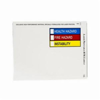 Laser Printable Right-to-Know Labels, Vinyl, Sheet, 10" L x 7" W SY722 | Caster Town