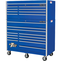RX Series Rolling Tool Cabinet, 12 Drawers, 55" W x 25" D x 46" H, Blue TEQ501 | Caster Town