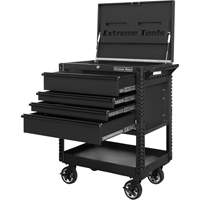EX Deluxe Series Tool Cart, 4 Drawers, 22-7/8" L x 33" W x 44-1/4" H, Black TER033 | Caster Town