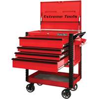 EX Deluxe Series Tool Cart, 4 Drawers, 22-7/8" L x 33" W x 44-1/4" H, Red TER035 | Caster Town