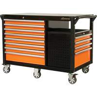 Industrial Cart, 12 Drawers, 31-5/8" L x 52-1/2" W x 40-1/4" H, Black/Orange TER036 | Caster Town