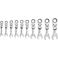 Stubby Wrench Set, Combination, 10 Pieces, Metric TLV403 | Caster Town