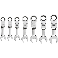 Stubby Wrench Set, Combination, 7 Pieces, Imperial TLV404 | Caster Town