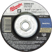 Grinding Wheel, 4-1/2" x 1/8", 5/8"-11 arbor, Aluminum Oxide, Type 27 TYG549 | Caster Town