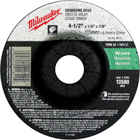 Grinding Wheel, 4-1/2" x 1/4", 7/8" arbor, Silicon Carbide, Type 27 TYG550 | Caster Town
