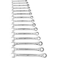 Ratcheting Wrench Set, Combination, 15 Pieces, Metric UAL993 | Caster Town
