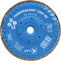 PowerBlend™ TRM QC Trimmable Flap Disc, 5" x 5/8"-11, Type 27, Z60 Grit, Zirconia Alumina UAV981 | Caster Town