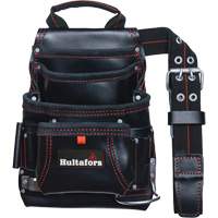 Carpenter's Nail & Tool Bag, Leather, 11 Pockets, Black UAX330 | Caster Town