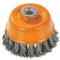 Knot-Twisted Wire Cup Brush, 3" Dia. x M10x1.25 Arbor UE886 | Caster Town