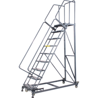 Monster Rolling Ladders, 6 Steps, 24" Step Width, 60" Platform Height, Steel VC381 | Caster Town