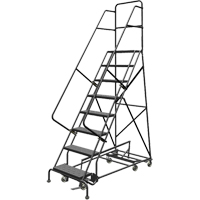 All Directional Rolling Ladder, 8 Steps, 24" Step Width, 80" Platform Height, Steel VC541 | Caster Town