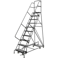All Directional Rolling Ladder, 10 Steps, 24" Step Width, 100" Platform Height, Steel VC543 | Caster Town