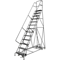 All Directional Rolling Ladder, 13 Steps, 24" Step Width, 130" Platform Height, Steel VC546 | Caster Town