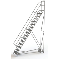 All Directional Rolling Ladder, 16 Steps, 24" Step Width, 160" Platform Height, Steel VC549 | Caster Town