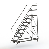 Heavy Duty Safety Slope Ladder, 8 Steps, Perforated, 50° Incline, 80" High VC576 | Caster Town