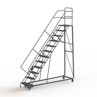 Heavy Duty Safety Slope Ladder, 12 Steps, Perforated, 50° Incline, 120" High VC580 | Caster Town
