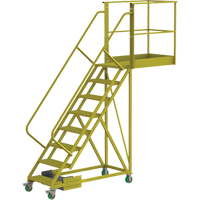 Cantilever Rolling Ladder, Unsupported, 8 Steps, 40" Platform Depth, 80" Platform Height VC699 | Caster Town
