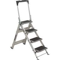 Tilt & Roll Step Stool Ladder, 4 Steps, 44.25" x 22.13" x 59" High VD440 | Caster Town