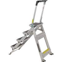 Tilt & Roll Step Stool Ladder, 4 Steps, 44.25" x 22.13" x 59" High VD440 | Caster Town