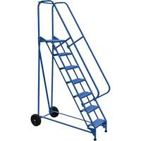 Roll-A-Fold Ladder, 7 Steps, Perforated, 70" High VD455 | Caster Town