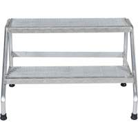 Aluminum Step Stand, 2 Step(s), 32-13/16" W x 24-9/16" L x 20" H, 500 lbs. Capacity VD458 | Caster Town