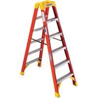 Twin Step Ladder, Fibreglass, 300 lbs. Capacity, 6' VD521 | Caster Town