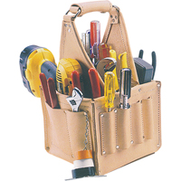 Electrical & Maintenance Tool Pouches, Leather, 17 Pockets, Beige VE823 | Caster Town