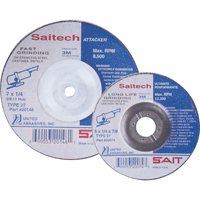 Saitech Ultimate Performance™ Grinding Wheel, 4" x 1/4", 3/8" arbor, Aluminum Oxide, Type 27 VU962 | Caster Town