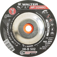 HP Combo™ Spin-On Combination Wheel, 5" x 1/8", 5/8"-11 Arbor, Type 27S VV404 | Caster Town