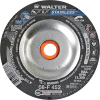 Depressed Centre Grinding Wheels - Stainless Type 27, 4-1/2" x 1/8", 5/8"-11 Arbor, Type 27S VV407 | Caster Town