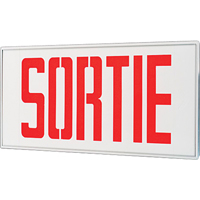 Stella Exit Signs - Sortie, LED, Hardwired, 17-1/2" L x 18-1/2" W, French XB933 | Caster Town