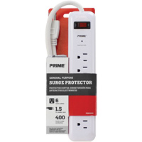 Surge Protector, 6 Outlets, 400 J, 1875 W, 2' Cord XC616 | Caster Town