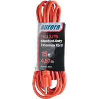 Indoor/Outdoor Extension Cord, SJTW, 16/3 AWG, 13 A, 15' XC631 | Caster Town