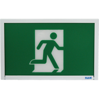 Running Man Exit Sign, LED, Battery Operated, 12" L x 7 1/2" W, Pictogram XE662 | Caster Town