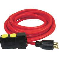 Generator Extension Cord with Resets, SJTW, 10 AWG, 20 A, 4 Outlet(s), 25' XE667 | Caster Town