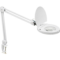 LED Magnifier with A-Bracket, 3 Diopter, LED Light, 47" Arm, C-Clamp, White XH199 | Caster Town